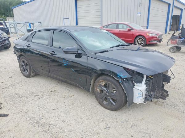 2021 HYUNDAI ELANTRA Blue — Passenger 3/4
