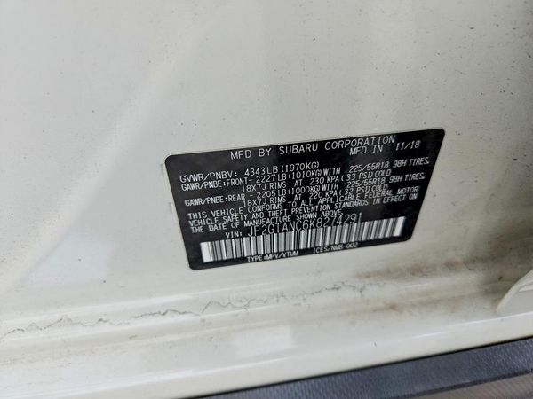 2019 SUBARU CROSSTREK Limited+ES+BSD+NAVI — VINS