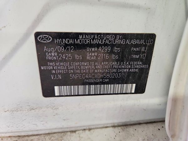 2013 HYUNDAI SONATA