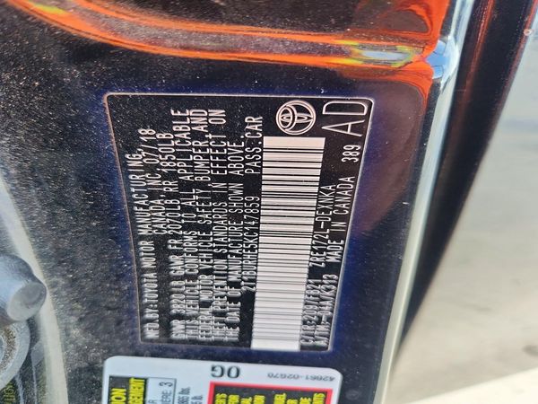 2019 TOYOTA COROLLA L/LE/SE/XLE/XSE — VINS