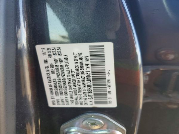 2013 ACURA RDX — VINS