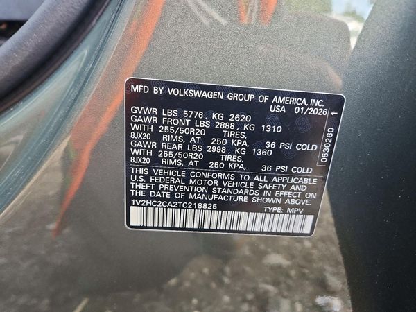 2026 VOLKSWAGEN ATLAS 4Motion SE — VINS