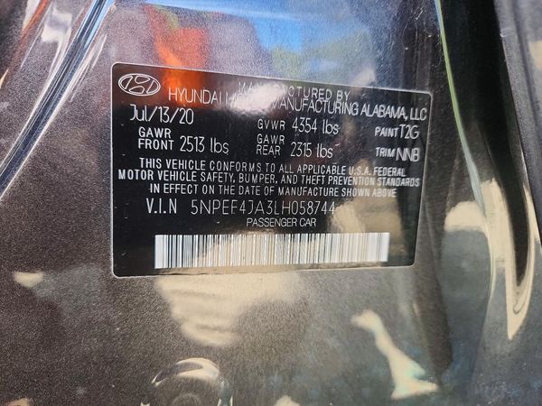 2020 HYUNDAI SONATA — VINS