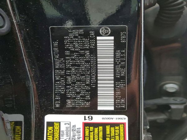 2025 TOYOTA CAMRY — VINS