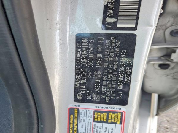 2016 KIA RIO LX A/T — VINS