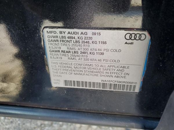 2016 AUDI Q3 — VINS