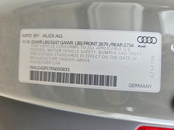 2019 AUDI S5 quattro Prestige — VINS