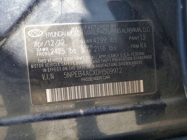 2013 HYUNDAI SONATA — VINS