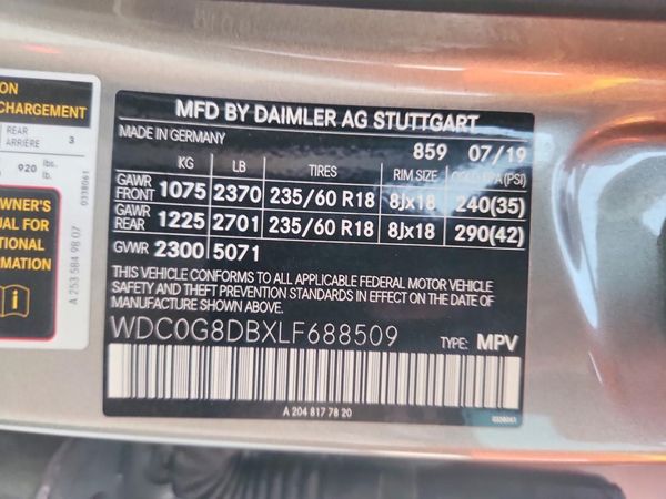 2020 MERCEDES-BENZ GLC — VINS