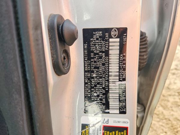 2012 TOYOTA CAMRY — VINS