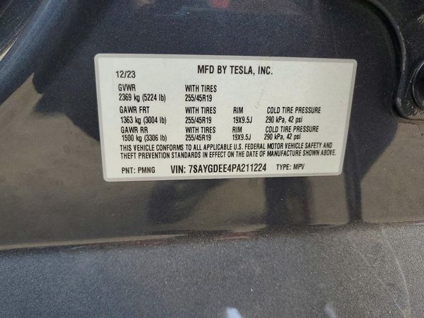 2023 TESLA MODEL Y — VINS