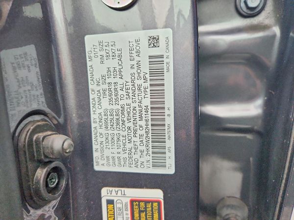 2017 HONDA CRV EX-L/EX-L Navi — VINS