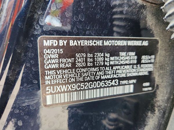 2016 BMW X3 xDrive28i — VINS