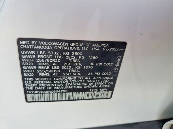 2024 VOLKSWAGEN ATLAS — VINS