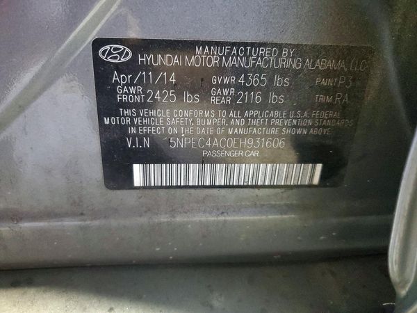 2014 HYUNDAI SONATA — VINS
