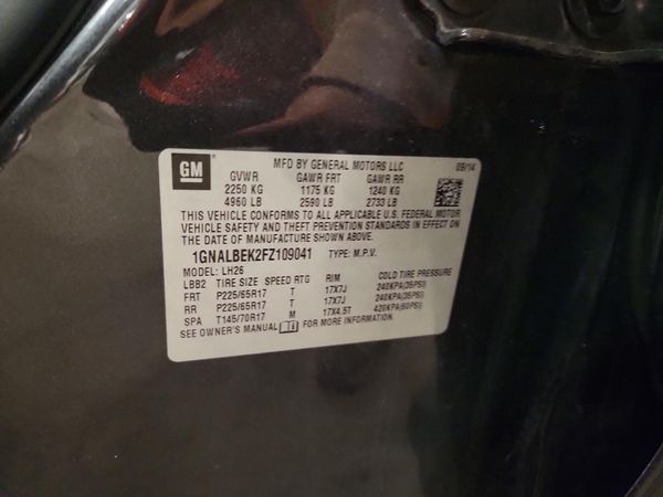 2015 CHEVROLET EQUINOX 1LT — VINS