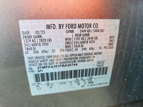2023 FORD EDGE SEL — VINS