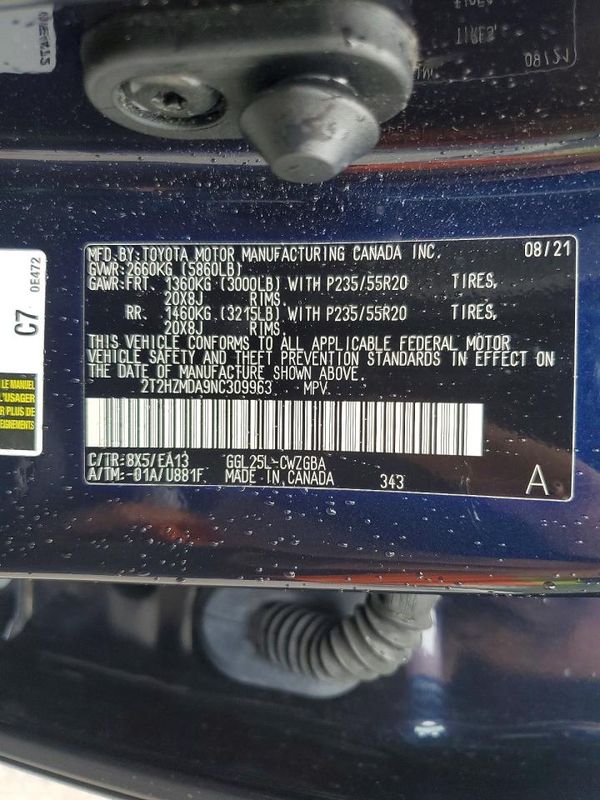 2022 LEXUS RX 350 Premium — VINS