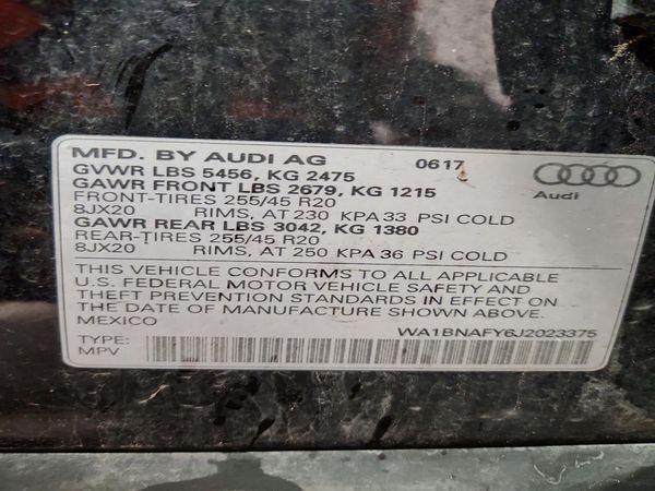 2018 AUDI Q5 — VINS