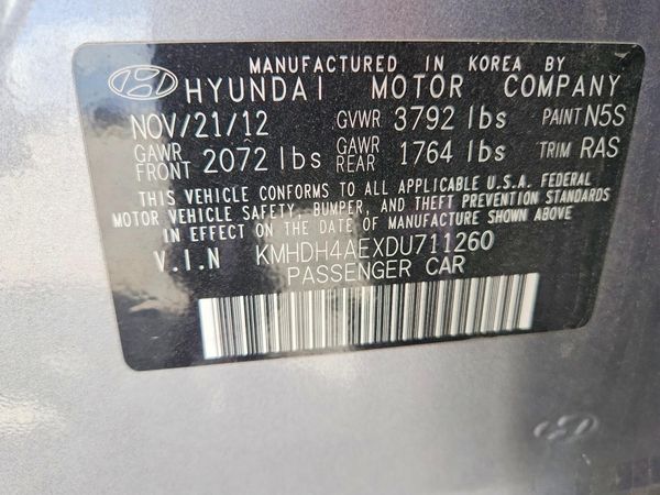 2013 HYUNDAI ELANTRA — VINS