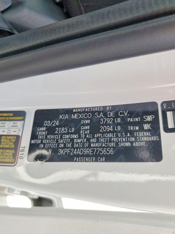 2024 KIA FORTE — VINS