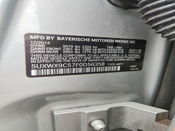 2015 BMW X3 xDrive28i — VINS