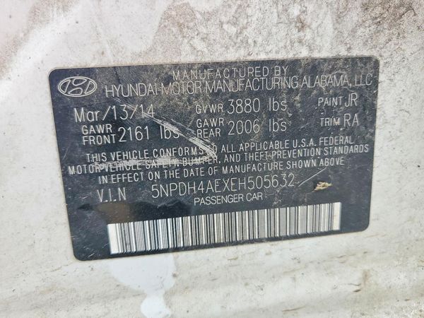 2014 HYUNDAI ELANTRA GLS(Middle) — VINS
