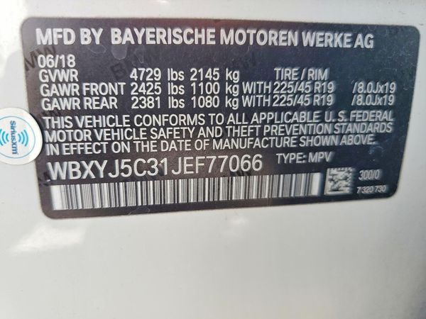 2018 BMW X2 — VINS