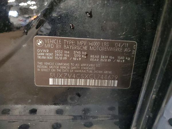 2012 BMW X5 xDrive35i — VINS