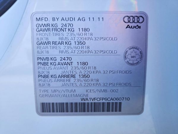 2012 AUDI Q5 Prestige — VINS