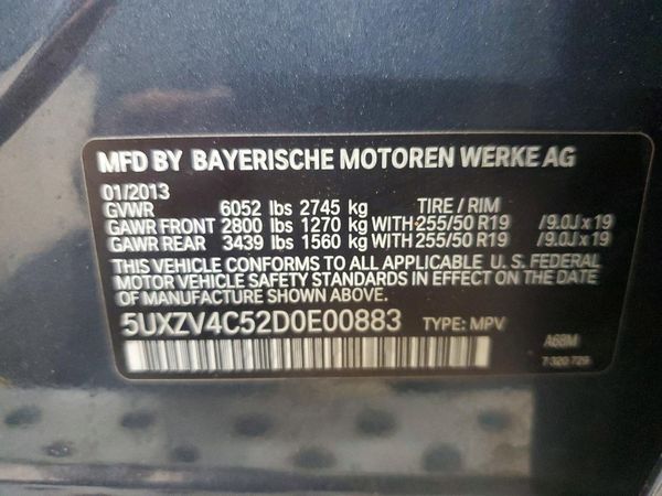 2013 BMW X5 xDrive35i — VINS