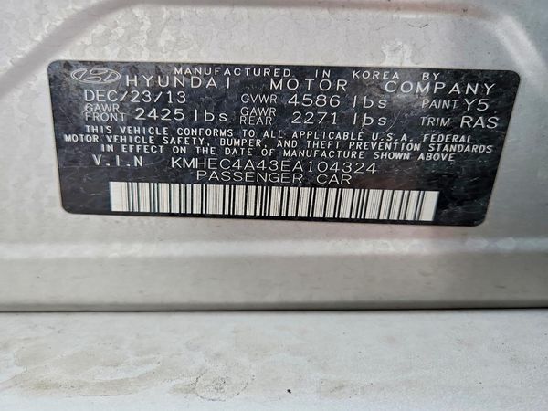 2014 HYUNDAI SONATA Hybrid/ Hybrid Limited — VINS
