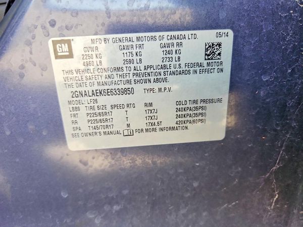 2014 CHEVROLET EQUINOX LS — VINS