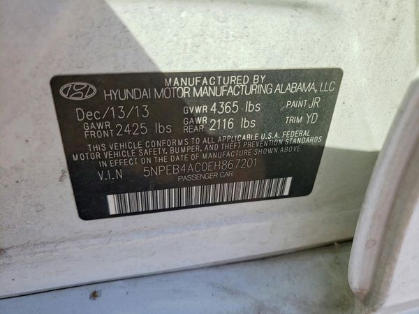 2014 HYUNDAI SONATA GLS/ GLS Popular — VINS