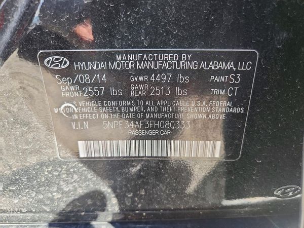 2015 HYUNDAI SONATA — VINS