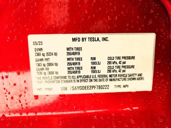 2023 TESLA MODEL Y — VINS