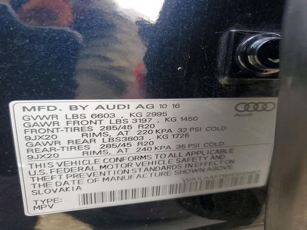 2017 AUDI Q7 quattro Premium Plus — VINS