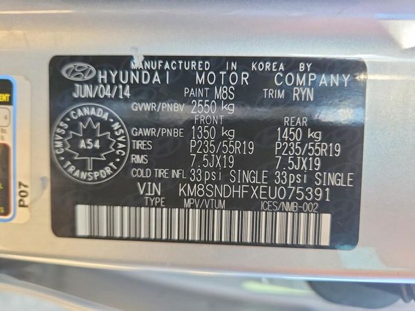2014 HYUNDAI SANTA FE GLS — VINS