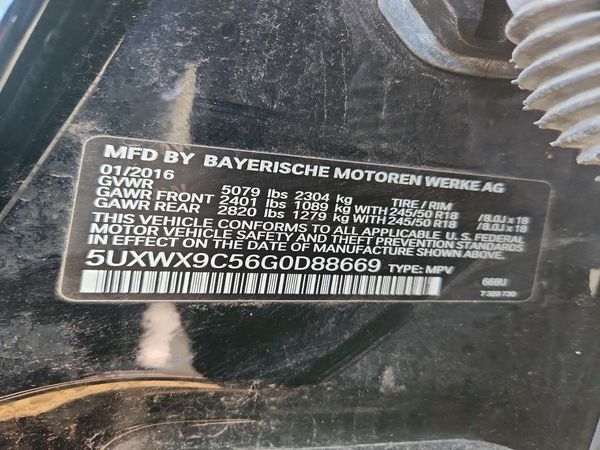 2016 BMW X3 xDrive28i — VINS
