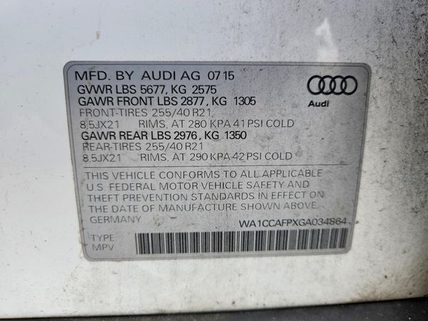 2016 AUDI SQ5 quattro Premium Plus — VINS