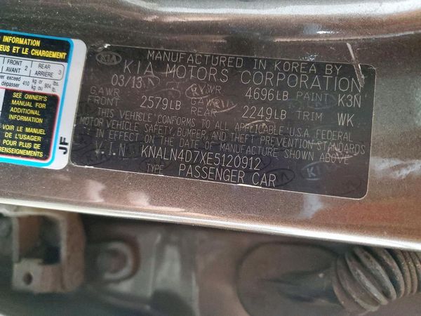 2014 KIA CADENZA EX — VINS