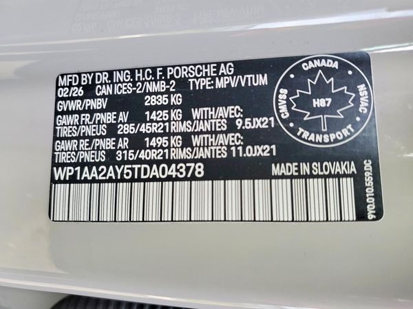 2026 PORSCHE CAYENNE — VINS