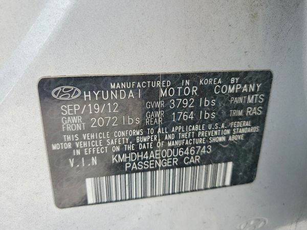 2013 HYUNDAI ELANTRA — VINS