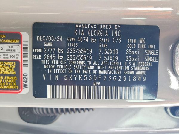 2025 KIA SPORTAGE SX-PRESTIGE (SX-P) — VINS