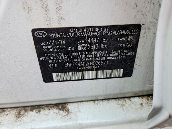 2015 HYUNDAI SONATA SE, ECO — VINS