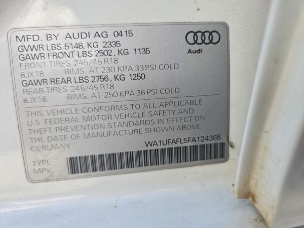 2015 AUDI A4 ALLROAD — VINS
