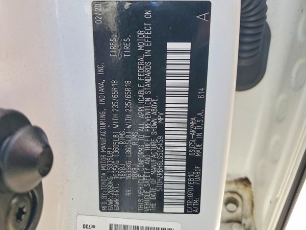 2020 TOYOTA HIGHLANDER XLE Nav — VINS