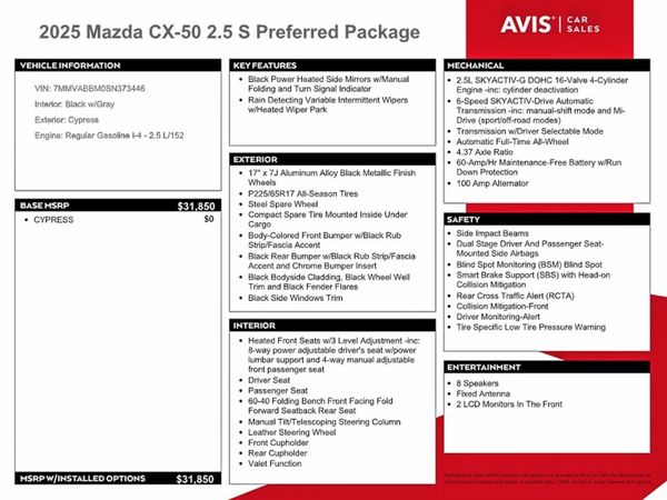2025 MAZDA CX-50 Preferred