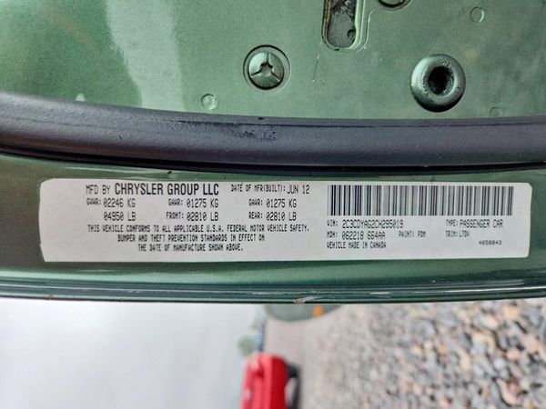 2012 DODGE CHALLENGER Base — VINS