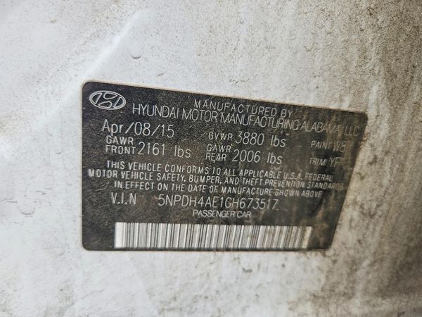 2016 HYUNDAI ELANTRA — VINS